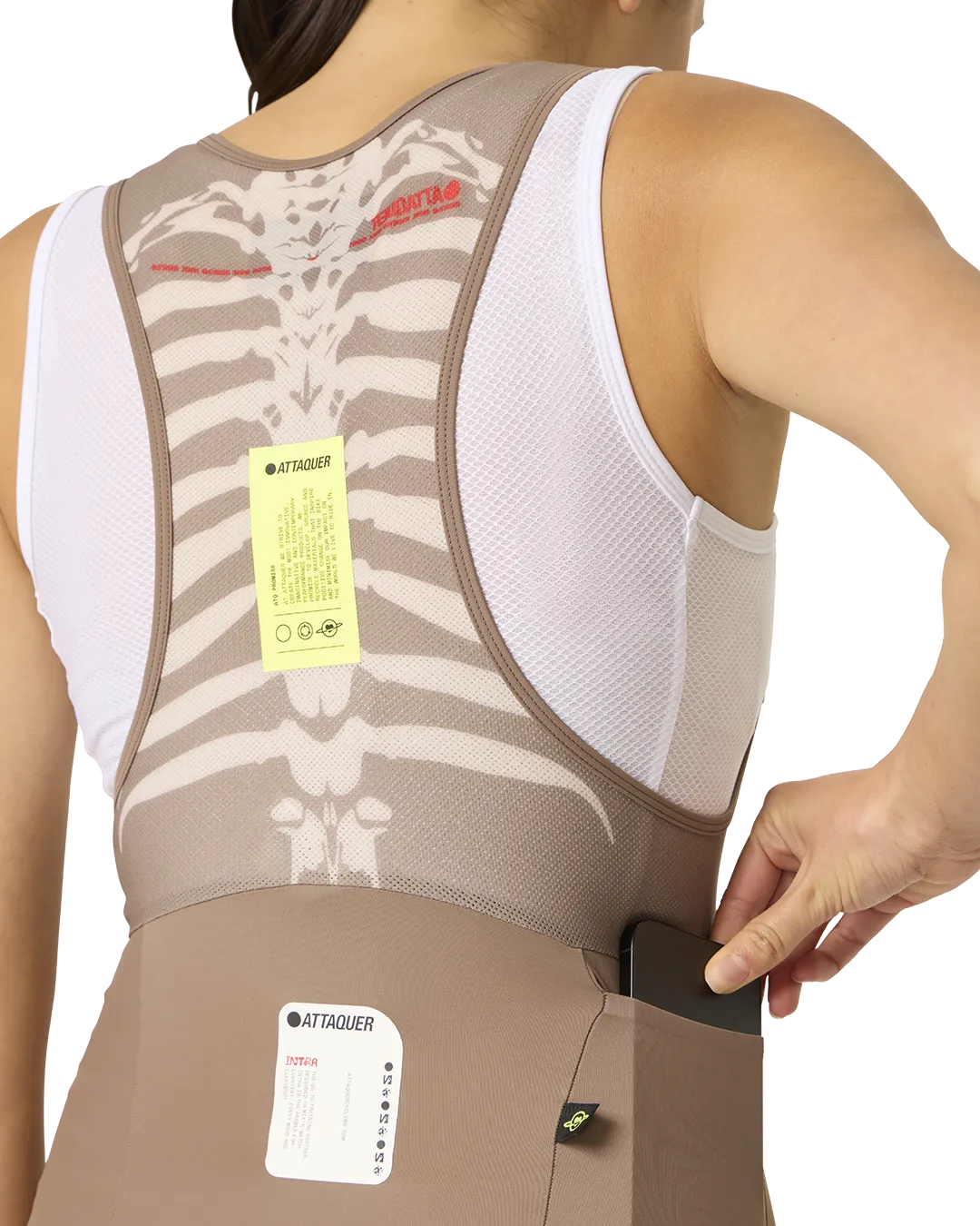 Intra Womens Bib Shorts Taupe - Image 4
