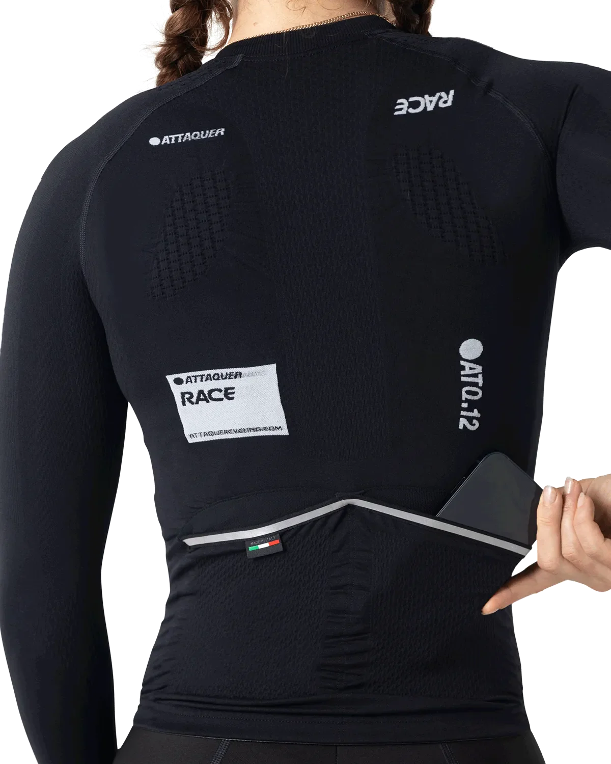 OrbKnit™️ Womens Race Jersey Long Sleeve Black - Image 6