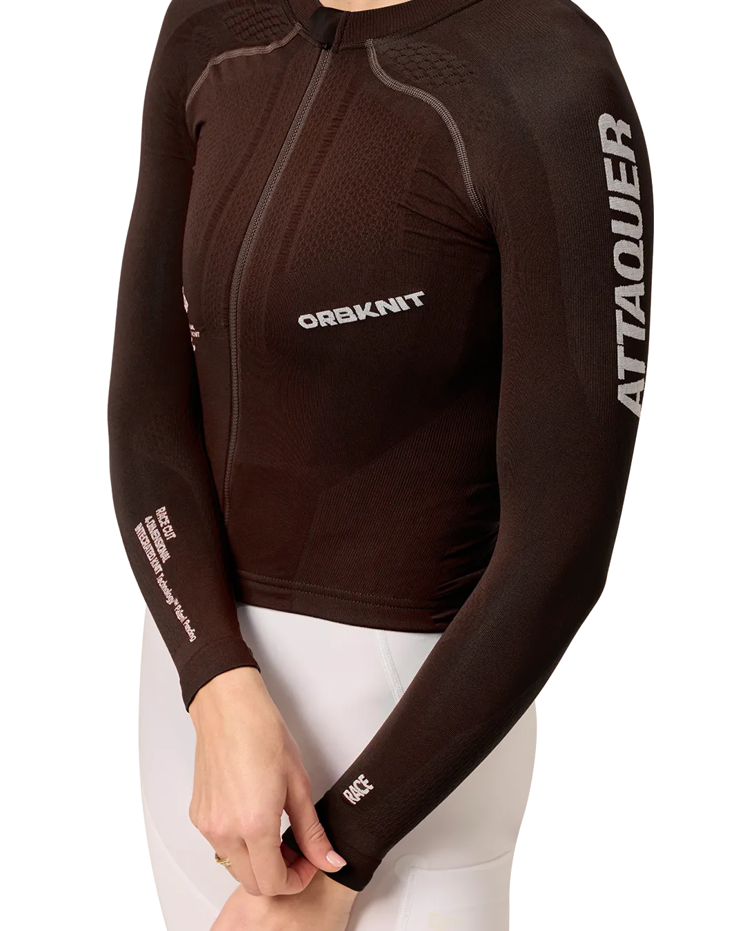 OrbKnit™️ Womens Race Jersey Long Sleeve Brown - Image 5
