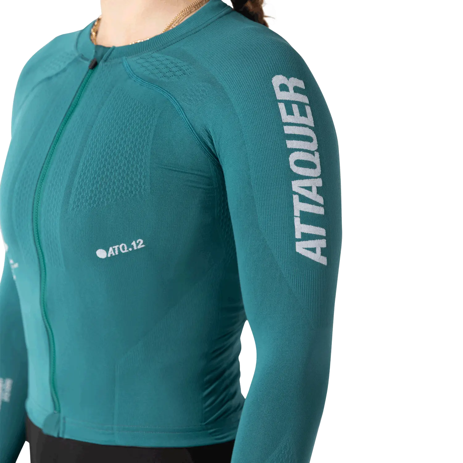 OrbKnit™️ Womens Race Jersey Long Sleeve Emerald - Image 5