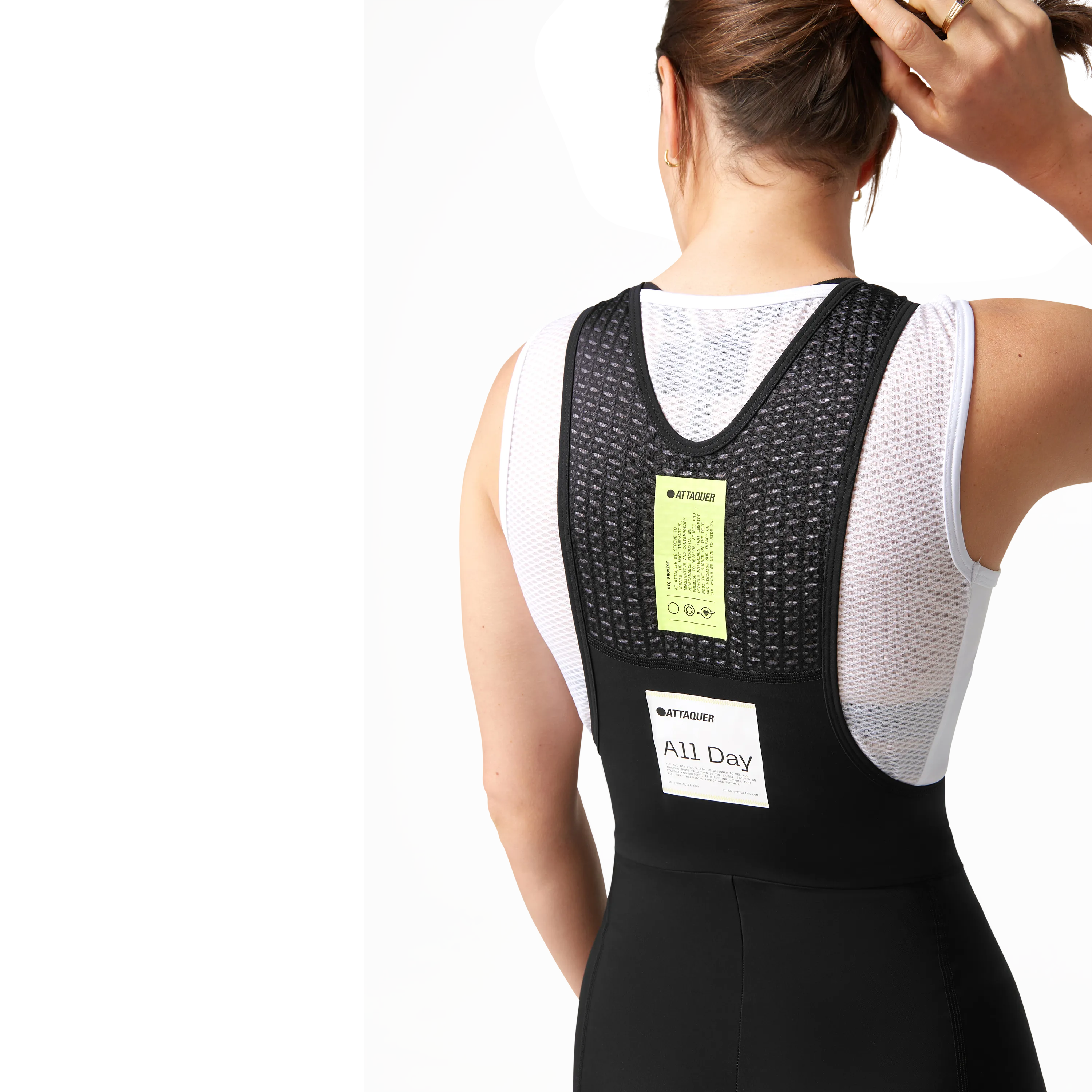 Womens All Day Bib Short Black/White - Image 5