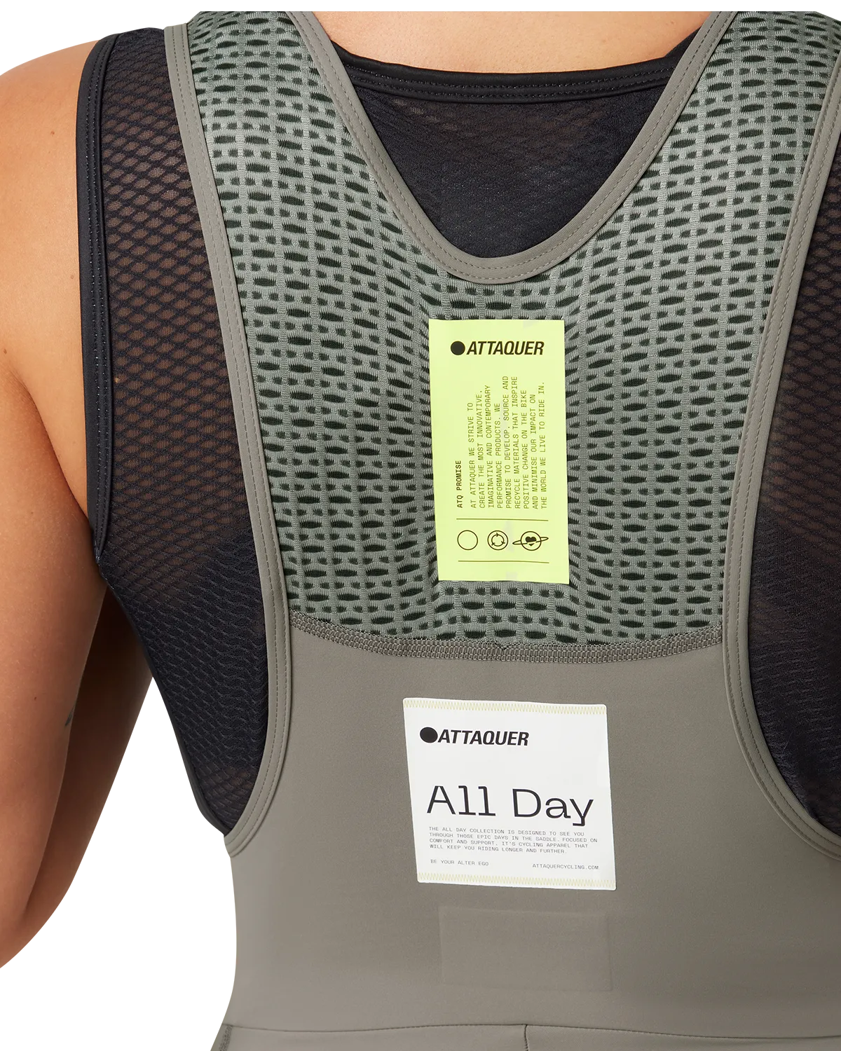Womens All Day Bib Short Grey Smoke - Image 4